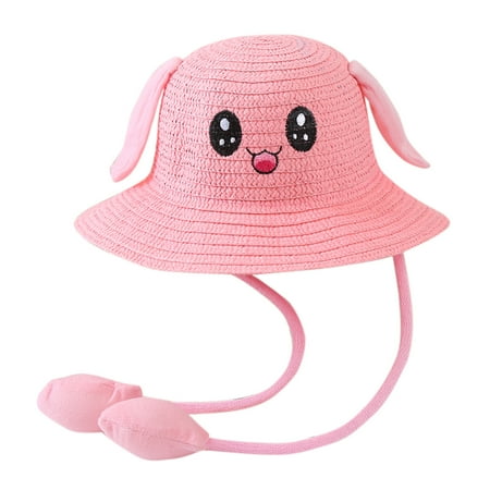 

Caps Summer Hats Air Children Bag Rabbit Baby Straw Sunhat With Moving Ears Kids Hats & Caps Big Boys Hats