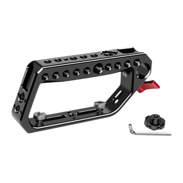 Jaula para cámara,Jaula para cámara SLR universal con orificio para tornillo de 1/4",Con montaje de zapata fría con dos puertos de zapata fría,Accesorio de extensión para fotografía con