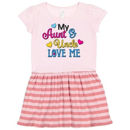 

Inktastic My Aunt and Uncle Love me with Hearts Gift Toddler Girl Dress