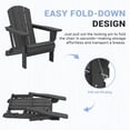 thumbnail image 3 of FUNDAZE Foldable Adirondack Chair, HDPE Wide Seat Outdoor Patio Chair for Garden & Poolside, Black, 3 of 7