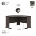 thumbnail image 4 of Studio A 83W Large Corner Desk with Drawers in Storm Gray - Engineered Wood, 4 of 10