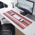 thumbnail image 2 of Long Mouse Pads for Desk,Red Christmas Folk Pattern Desk Mats on Top Of Desks, Desk Mouse Pad Extra Large with 3mm Non-Slip Base and Stitched Edge for Gaming,Office,Work,Home 31.5x11.8in, 2 of 5