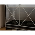 thumbnail image 4 of Elegant Decor Mirrored Cabinet with Silver Edging,Mirrored Cabinet with Double Door Storage,Shoe Storage Cabinet for Entryway,Glass+Brown Finish, 4 of 9