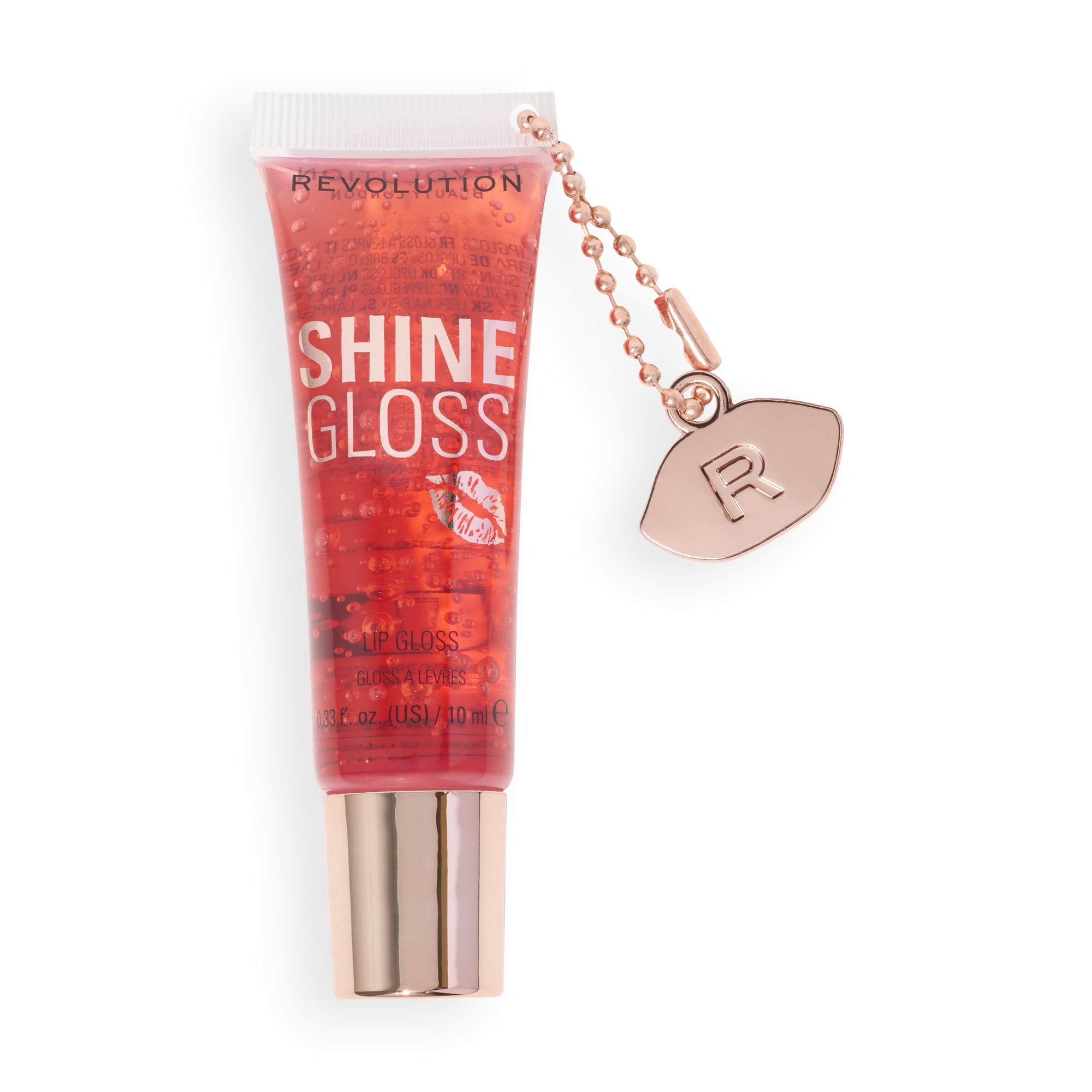 Revolution Shine Lip Gloss, Translucent, Moisturizing, Peach Pop