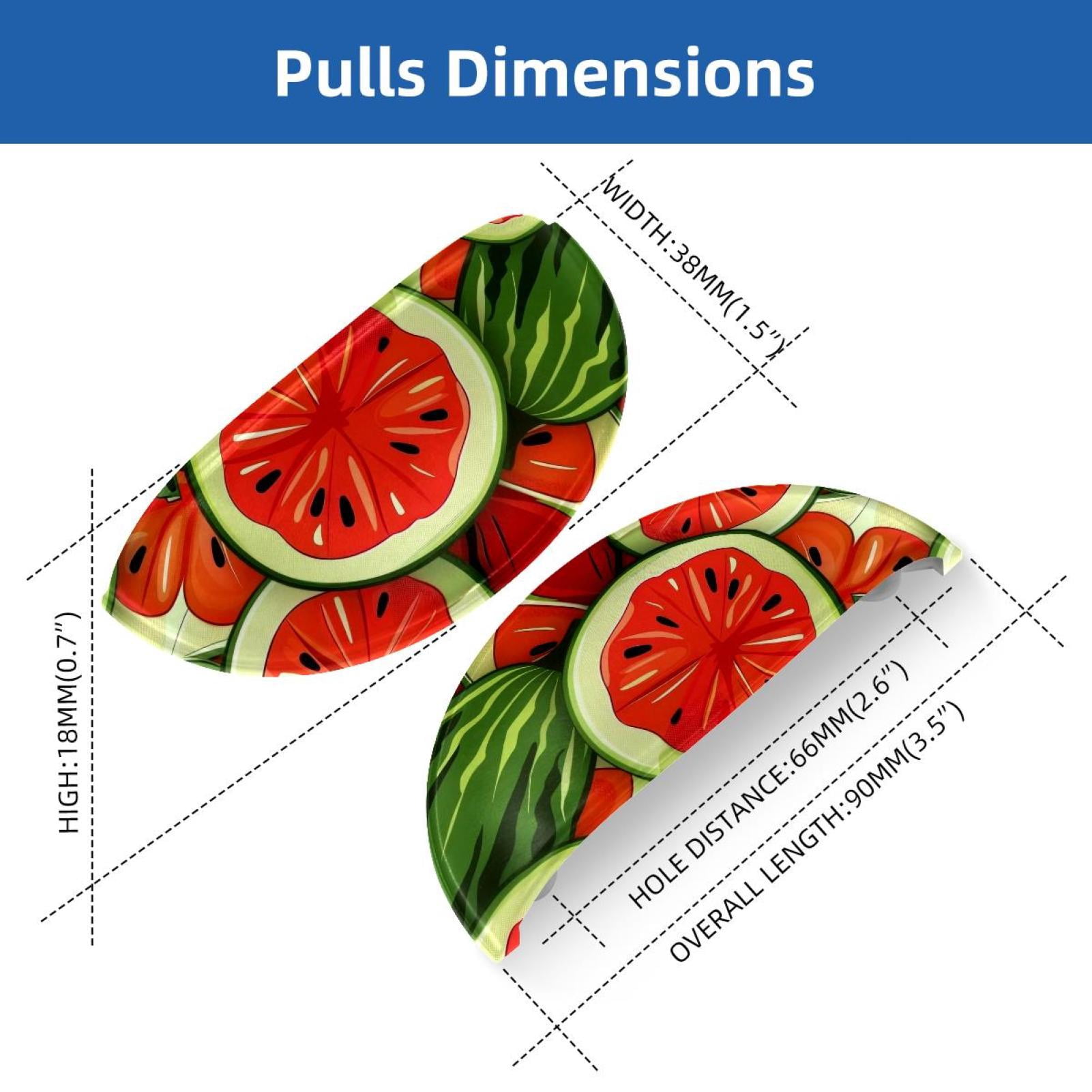 PhooArto 6 Pcs Cup Drawer Pulls, Summer Watermelons Fruit Pattern Shell Shape Handles Cabinet Knobs for Dresser Cupboard Closet Wardrobe with Screws
