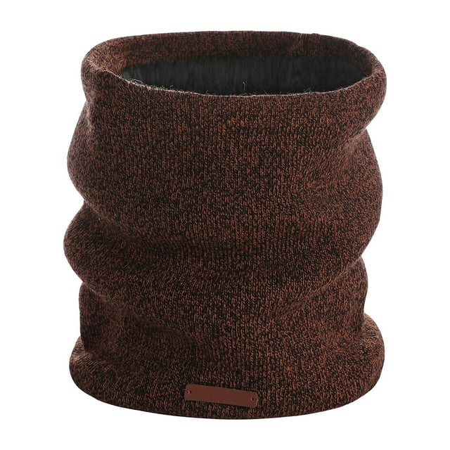 Aocisk Winter Warm Double Layer Neck Gaiter Unisex Knitted Snood For Cold Weather Yellow One Size