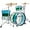Blue/Green/Clear, variant on Ludwig Vistalite 50th Anniversary Fab 3-Piece Shell Pack With 22" Bass Drum Red/Yellow/Red