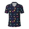 thumbnail image 2 of Daiia Space Dinosaur Pattern Men’s Polo Shirts,Solid Deck Shirt,Classic Fit, Breathable Cotton Polo for Casual and Sport Wear-X-Large, 2 of 9