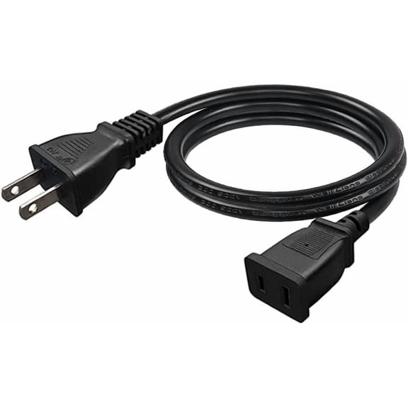 PYYAN-(16.4ft/5m) USA Outlet Saver Power Extension Cord Cable 125V 10A 2-Prong 2 Outlets for NEMA 5-15P to NEMA 5-15R,Nice Extension (16.4ft/5m)