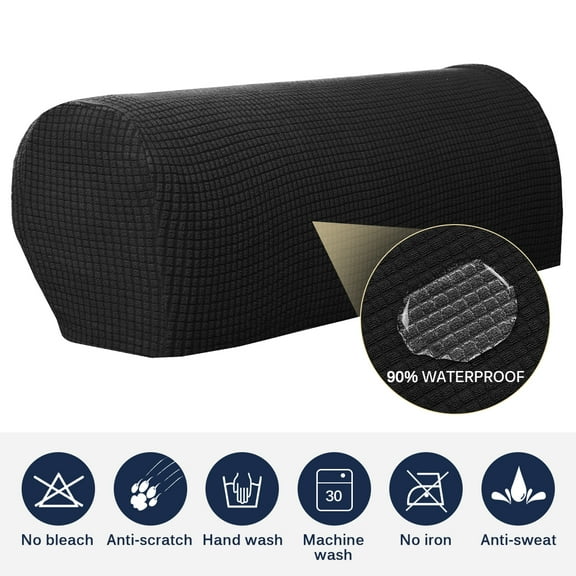 Armrest Cover Stretch Arm Cover for Recliners Sofas Chairs Loveseats Elastic Waterproof Furniture Armrest Protector for Couch - Set of 2