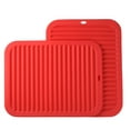 thumbnail image 1 of Juego de salvamanteles de silicona de 9 x 12, tamaño grande, salvamanteles de secado multiusos, soporte para ollas, impermeable, juego de 2 antideslizantes, flexibles, duraderos, aptos para, 1 of 8