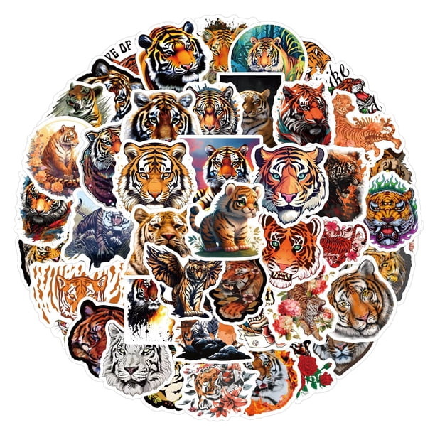 Calcomanías de grafiti impermeables Stickers Tiger, 120 unidades