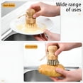 thumbnail image 4 of ACDANC Natural Dish Washing Brush Bamboo Round Scrub Brush Pots Pans Vegetables Household Cleaning Brush, 4 of 7