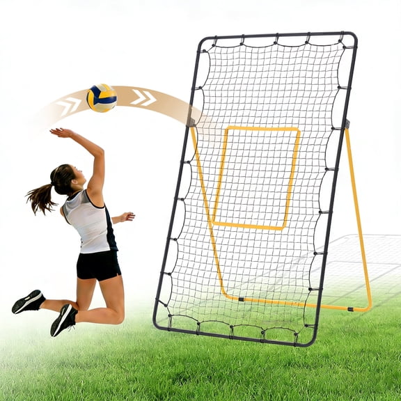 CONCETTA Volleyball Rebounder Net, Adjustable Angle Ball Return Equipment for Indoor Outdoor Use, Durable & Portable with Carry Bag