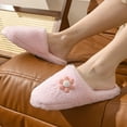 thumbnail image 2 of Flower Fuzzy Slippers for Women Indoor Sole Cozy Sunflower Fluffy Non Slip Bedroom House Shoes, 2 of 4