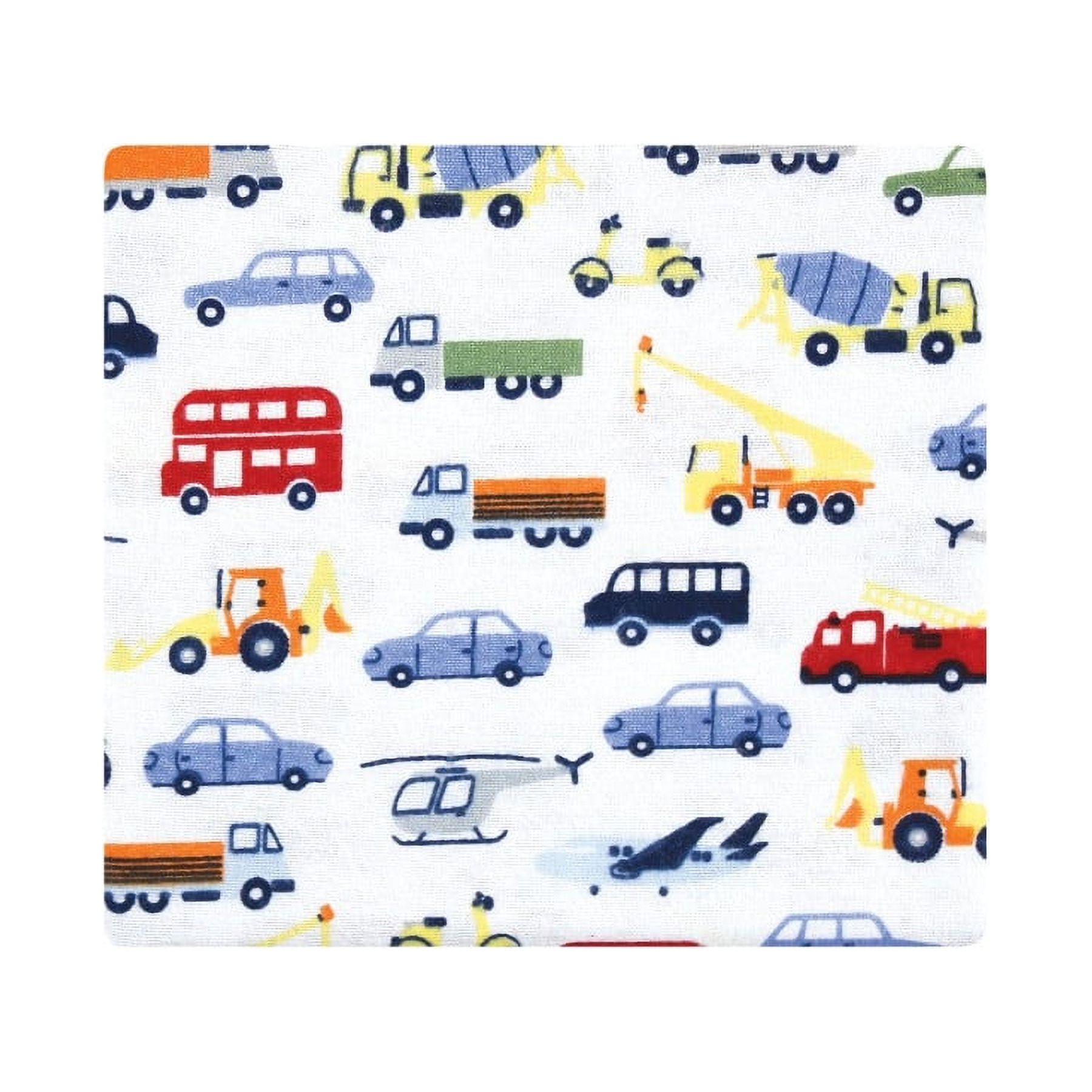 Hudson Baby Infant Boy Cotton Flannel Receiving Blankets Bundle, Colorful Transportation, One Size