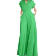 thumbnail image 2 of EASYBRA Womens V Neck Short Sleeve Wide Leg Jumpsuit Elegant Loose High Waist Office Casual Outfit, 2 of 9