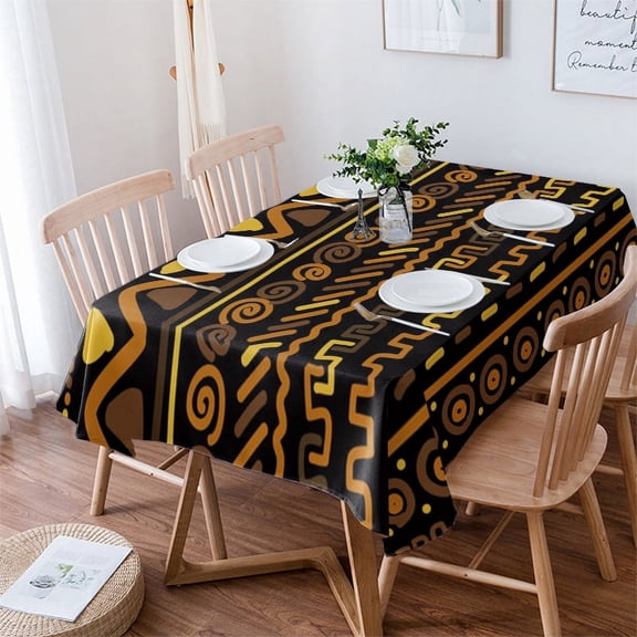 African Circle Geometric Figure Table Cloth Waterproof Dining Tablecloth Kitchen Decorative Coffee C