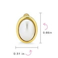 thumbnail image 4 of Bling Jewelry Womens Classic Faux White Pearl Cabochon Bezel Oval Clip On Earrings for Non Pierced Ears 14K Gold Plated, 4 of 5