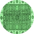 thumbnail image 1 of Ahgly Company Indoor Round Oriental Emerald Green Traditional Area Rugs, 8' Round, 1 of 4