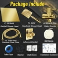 thumbnail image 2 of High Pressure Square Rain 8'' Shower Head Combo, Equipped with all Metal Hand Shower, 78" Extra Long Hose, 3-Way Diverter, Adhesive Shower Head Holder (WOSAISIUS Square Shower Head Set Gold) C95, 2 of 3