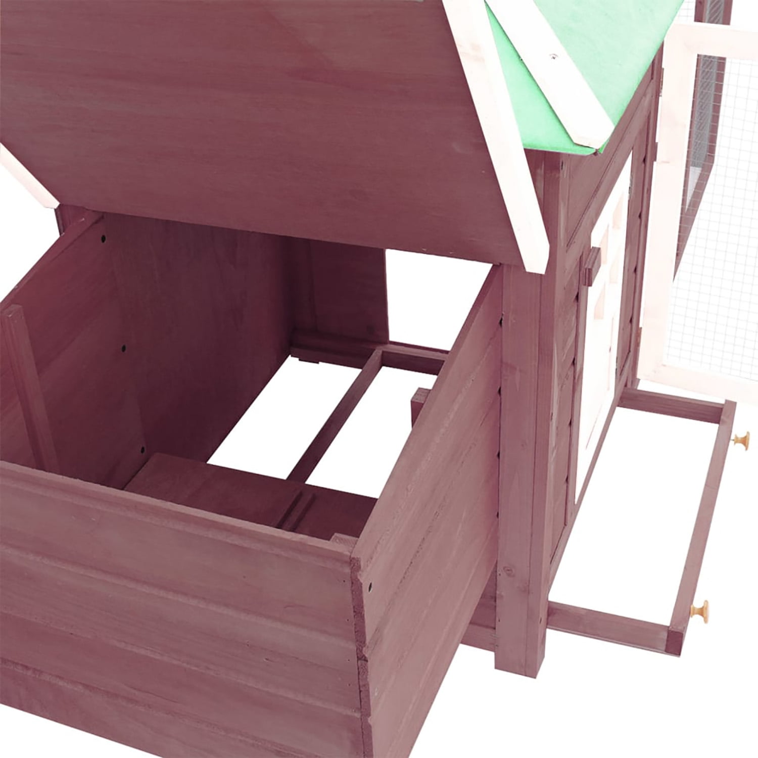 Pefilos 74.8" Wood Outdoor Large Rabbit Hutch Chicken Coop with Nest Box Pet Cages for Small Animals, Brown Pefilos 74.8" Wood Outdoor Large Rabbit Hutch Chicken Coop with Nest Box Pet Cages for Small Animals, Brown