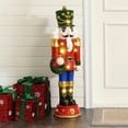 thumbnail image 5 of 3Ft Tall Nutcracker Red Soldier with Wreath Holiday Decoration with Lights, 5 of 12
