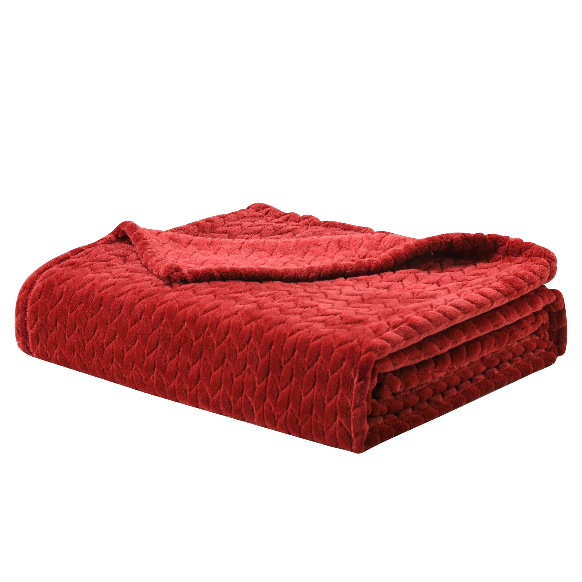 Better Homes Gardens Rusty Brick Red Velvet Plush Throw