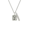 thumbnail image 2 of Delight Jewelry Silvertone Pebble Border Initial - Y Silvertone Sisters Best Friends Forever Bar Charm Necklace, 23", 2 of 4