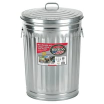 Behrens Garbage Can Galvanized Steel With Lid - Animal Resistant - 20 Gal, Silver