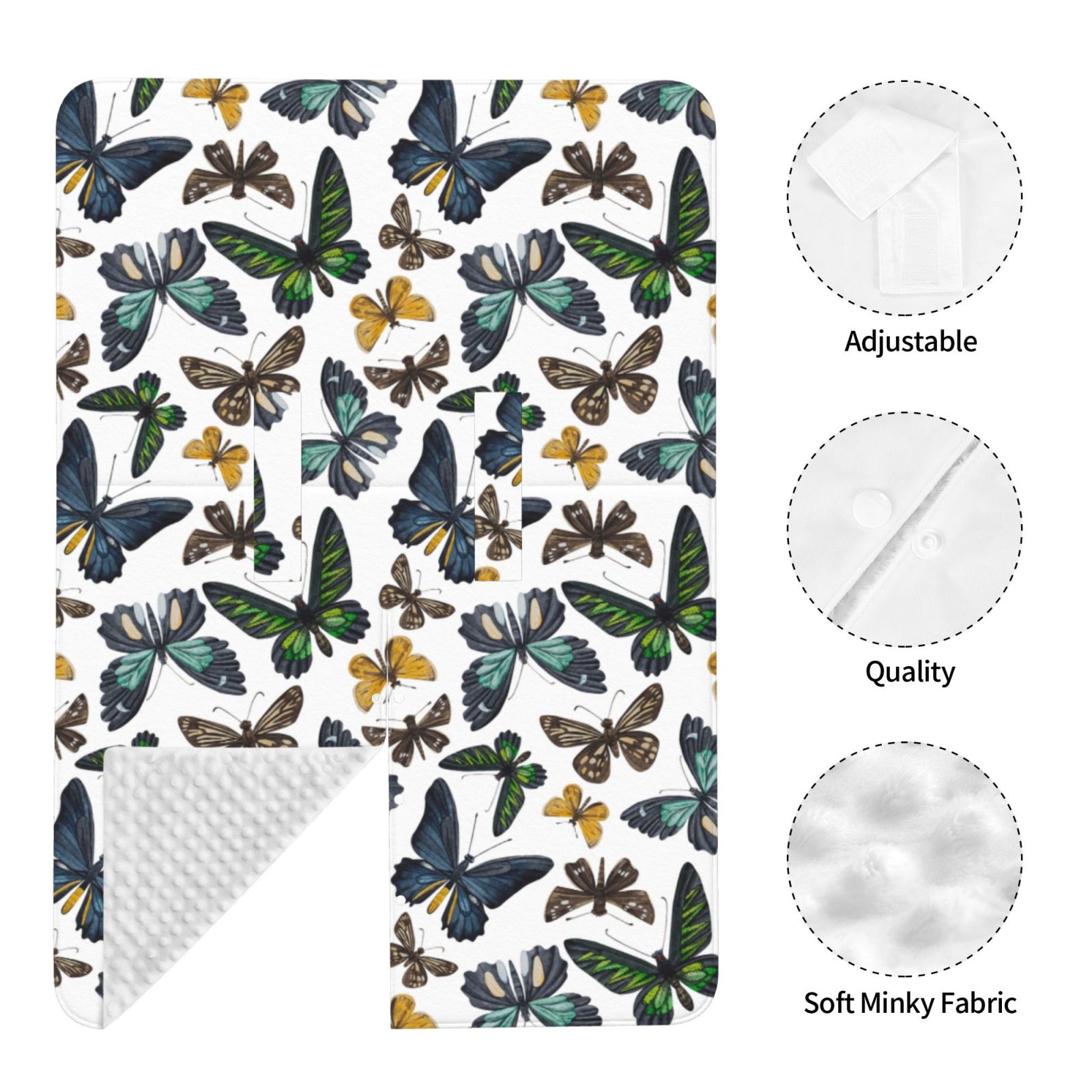 Naloa Watercolor Butterflies Baby Car Seat Cover, Breathable Baby Carrier Cover, Multiuse Baby Carrier Cover & Nursing Breastfeeding Cover