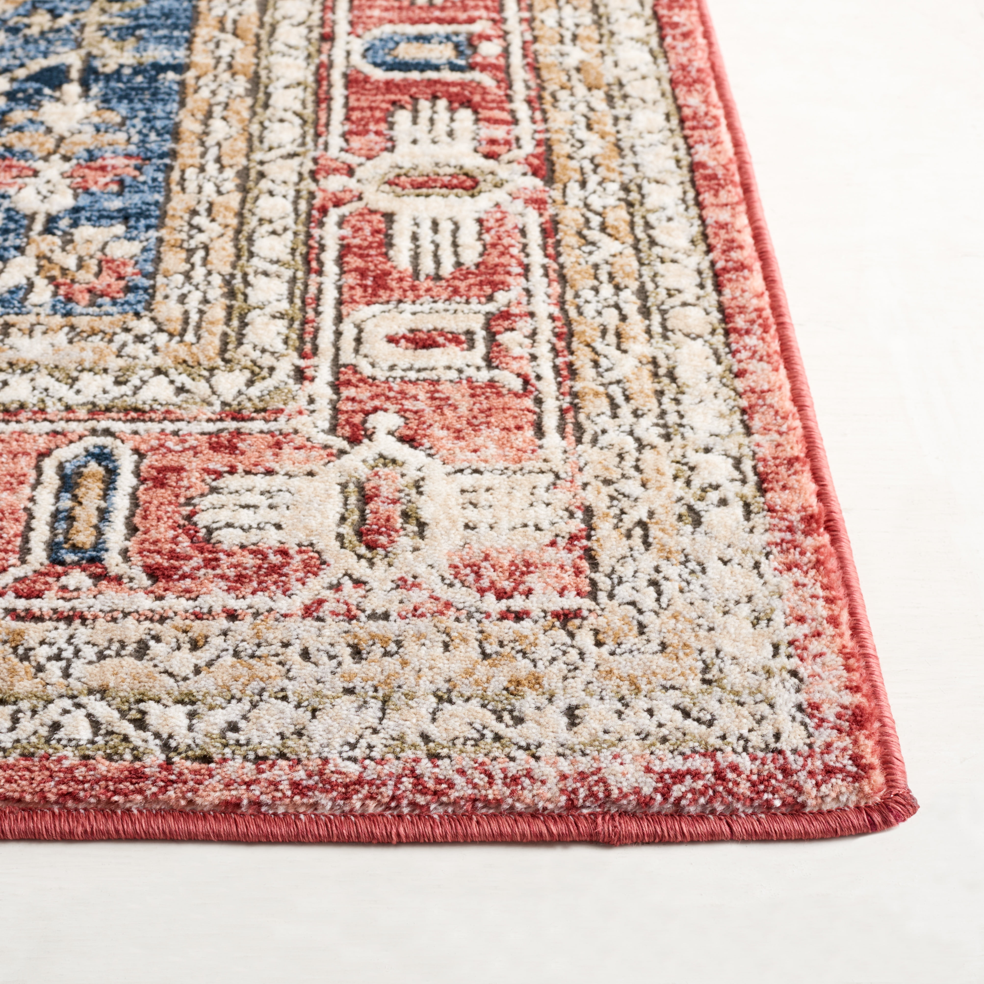 SAFAVIEH Rosewood Zander Medallion Area Rug, Blue/Red, 6'7" x 6'7" Square