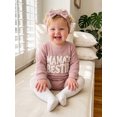 thumbnail image 3 of RUINIXCW Baby Girl Fall Outfits Long Sleeve Letter Embroidery Romper with Headband, 3 of 6