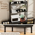 thumbnail image 5 of Casendy Kitchen Pantry with Microwave Stand and Storage Shelves, Farmhouse Kitchen Cupboard with Adjustable Shelves, Kitchen Buffet Cabinet with Door for Dining Room, Black, 5 of 7
