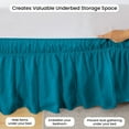 thumbnail image 3 of CCNY 21" Inch Drop Wrap Around Bed Skirt Family King Size 100% Microfiber Made Turquoise Blue Color, 3 of 6