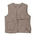 thumbnail image 5 of Women's Lightweight Outerwear Vest V-Neck Sleeveless Gilet Quilted Button Parkas Jackets Coats with Pockets, 5 of 8