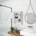 thumbnail image 4 of Smuxee Bathroom Wall Storage Cabinet with Towel Bar,Medicine Cabinet Organizer over The Toilet,White, 4 of 7