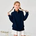 thumbnail image 2 of LYHaoo Kids School Uniform Sweaters Classic Solid Color Zip Front Cardigan Sweater Jacket For Girls And Boys Comfortable Knit Outerwear For Children 3-4 Years(Blue), 2 of 6