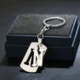 thumbnail image 5 of 26 English letter keychains, creative gift accessories, simple stainless steel keychains, 5 of 5