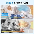 thumbnail image 5 of Portable Misting Clip on Fan, Rechargeable Quiet Small USB Desk Fan with 360° Rotating Desk Clip & Digital Display Fan, Cooling Travel Fan for Camping Beach Outdoor Water Mist Use, Black, 5 of 10