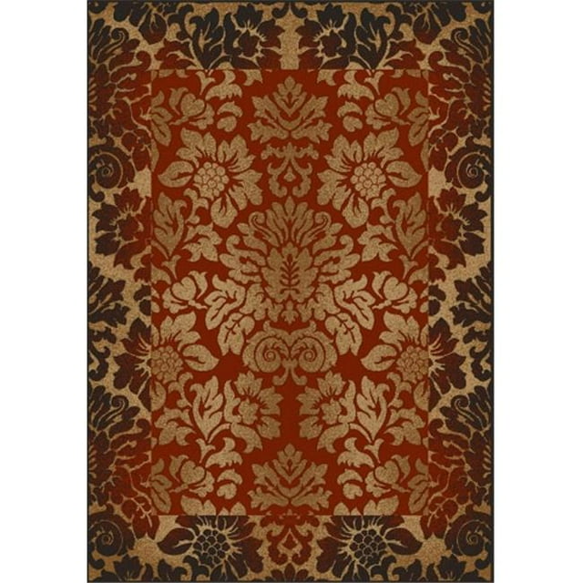 Radici 1717-1210-BRICK Como Rectangular Brick Red Transitional Italy Area Rug, 3 ft. 3 in. W x 4 ft. 11 in. H