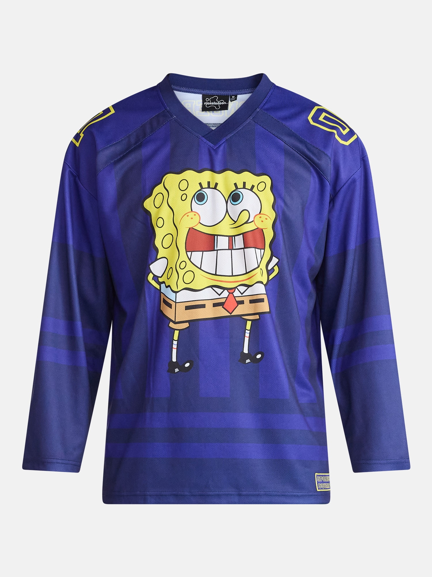 SpongeBob SquarePants Men's & Big Men's Graphic Hockey Jersey with Long Sleeves, Sizes XS-3XL