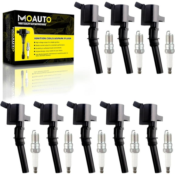 MOAUTO Set of 8 Ignition Coils Pack DG508 FD503 DG472& 8 PCS Iridium Spark Plugs Compatible with Ford Mercury Lincoln 04-08 F150 F250 F-350 Mustang Crown Victoria Expedition - 4.6L 5.4L V8