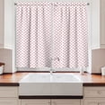 thumbnail image 2 of Ambesonne Valentine Kitchen Curtains, Hearts Pattern Plain Back, 55"x39", Pastel Pink and White, 2 of 3