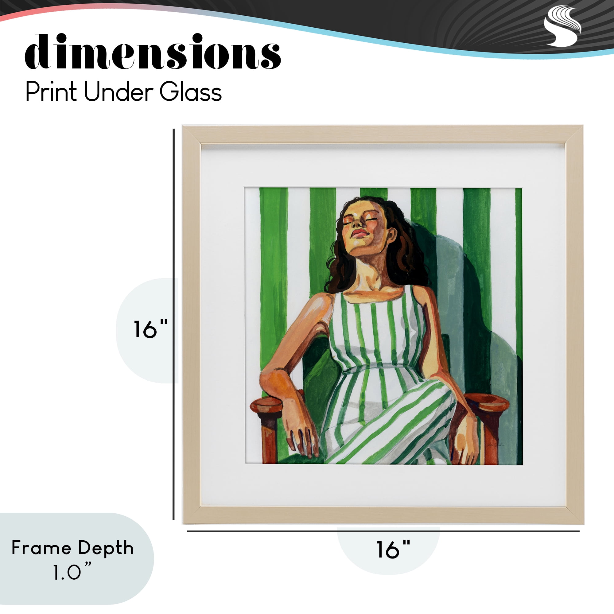 Stupell Industries Relaxing In A Striped Dress Birch Framed Print Under Glass, design by Kate Jarvik Birch