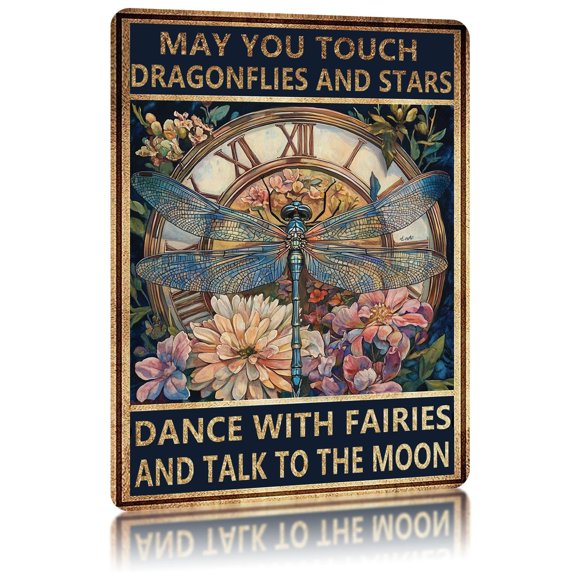 Letreros De Metal De Estaño May You Touch Dragonflies And Stars Dance With Fairies And Talk To The Moon Vintage De Aluminio Para Decoración De Pared Para El Hogar, Sala De Estar, Jardín, Invernadero,