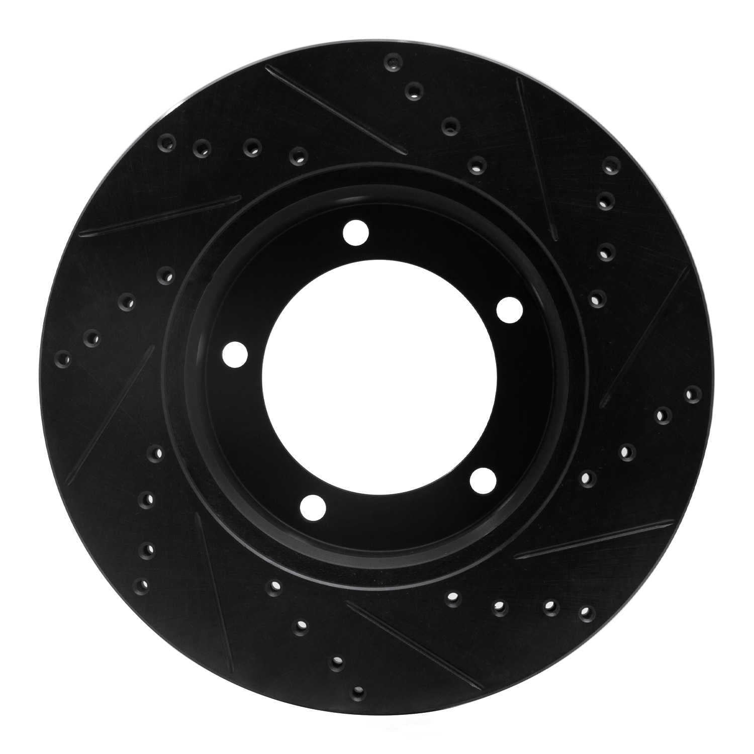 Dynamic Friction Company 633-76112L DFC Brake Rotor - Drilled And Slotted - Black