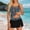 Swimwear-474Navy, variant on Xdegoge Swimsuits for Women Scoop Neck Skirted Tankini Sets Two Piece Bathing Suits Smooth Tropical Floral Print Slit Detail Tummy Control Modest Beachwear