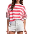 thumbnail image 4 of cfhntfmh Chandails pour Femmes Ample Col Rond Imprimé Chandail Hauts Automne Détente Manches Longues Vêtements de Mode, 4 of 6
