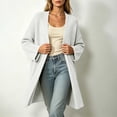 thumbnail image 5 of Otvok Women Textured Rib Knit Open Front Cardigan, Long Drop Shoulder Sleeve Mid Length Loose Knit Sweater Outerwear, 5 of 7